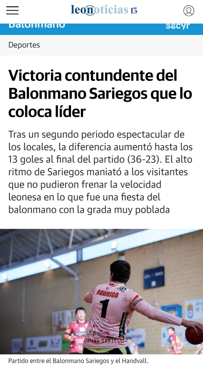 🟢 Victoria contundente del Balonmano Sariegos que lo coloca líder 🟢

leonoticias.com/deportes/balon…

<a href="/leonoticias_/">Leonoticias</a> #noticias #balonmano #venasariegos #sariegosmola <a href="/aytosariegos/">Ayto. Sariegos</a>