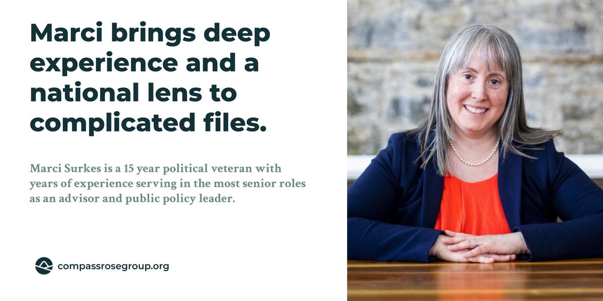 CompassRoseGr's tweet photo. Marci thrives on governance and public policy and she brings a national lens to complex files. @MarciSurkes is an incredible asset to the Compass Rose family who helps clients and our team strive to #findthecommongood. #MeettheteamTuesday #defence #governance #publicpolicy https://t.co/RzOdwnPE68