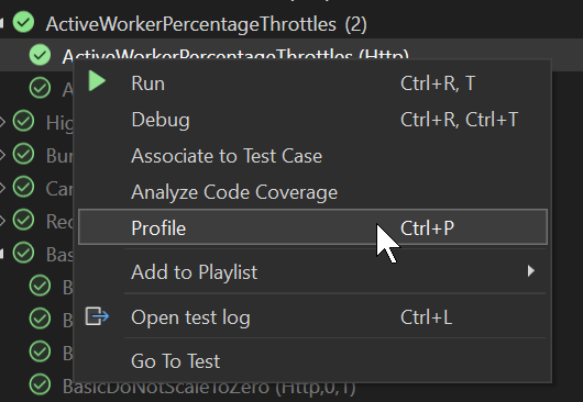 People were asking how I optimize unit tests the other day. Just as an FYI: this is a thing in the Visual Studio test explorer and it's extreme handy to profile a specific test: