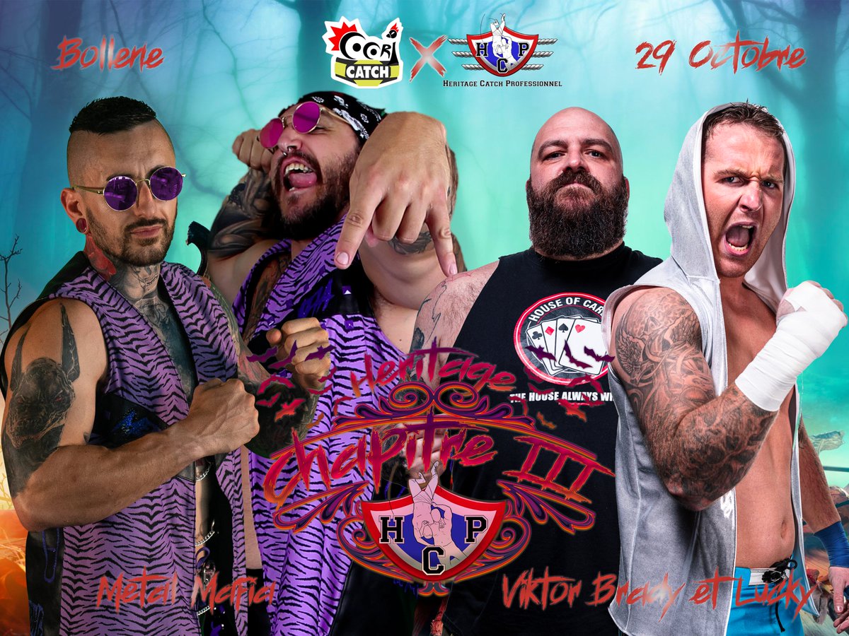CocoriCatch's tweet photo. Comme annoncé en live lors de PCF, la @HCPcatch
 nous a offert de vous présenter un match en exclusivité !

Lors de Héritage Chapitre III, les très beaux Antonio Adamo et William Fortunato, aka Metal Mafia, feront face aux britanniques @ViktorBrady1  et @KeepCalmBeLucky ! https://t.co/4hoTfZAPzg