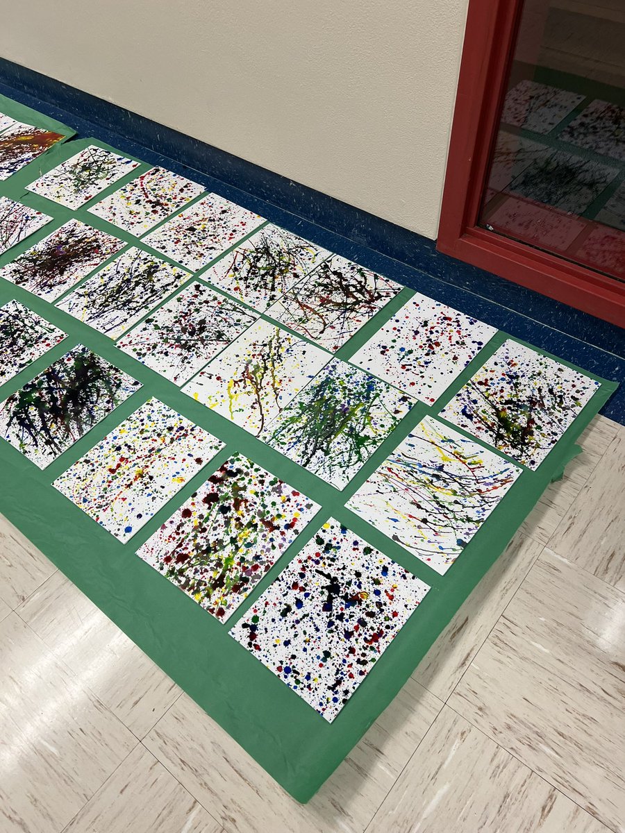 LLOBauer's tweet photo. Renfro SmART. After school art class. Channeling our inner Jackson Pollock. #renfrorocks #thekahokway #cusd10 #artinschools https://t.co/cgB3xbz5Y1