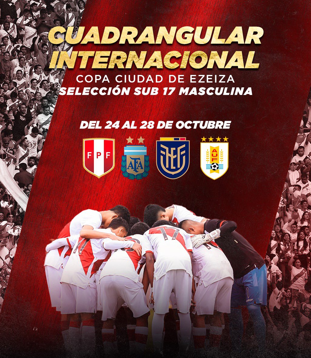 ¡Gira de preparación! 🙌🏻 Nuestra @SeleccionPeru Sub 17 🇵🇪 disputará el cuadrangular internacional Copa Ciudad de Ezeiza en Argentina 🇦🇷. #ArribaPerú 💪🏻