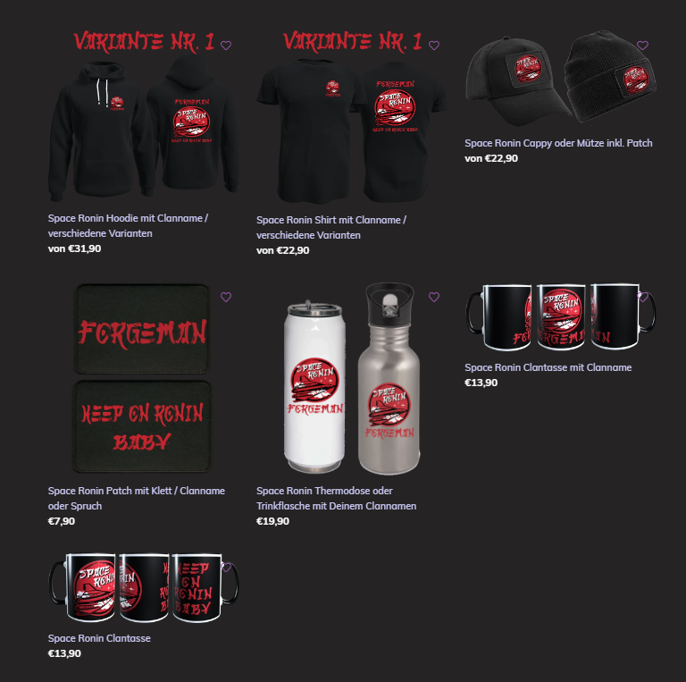 DeichpunkDesign's tweet photo. Ein herzliches Willkommen an den Clan Space Ronin, der heute frisch im Shop eingezogen ist. Sie unterstützen die Fraktion: Star Citizen @forgeman_tv #clanmerch #clan #merchandising #twitch #starcitizen #shopping #printondemand #fashion #style #design #ınstagood #instalike #art https://t.co/IH9F2ZNPxT