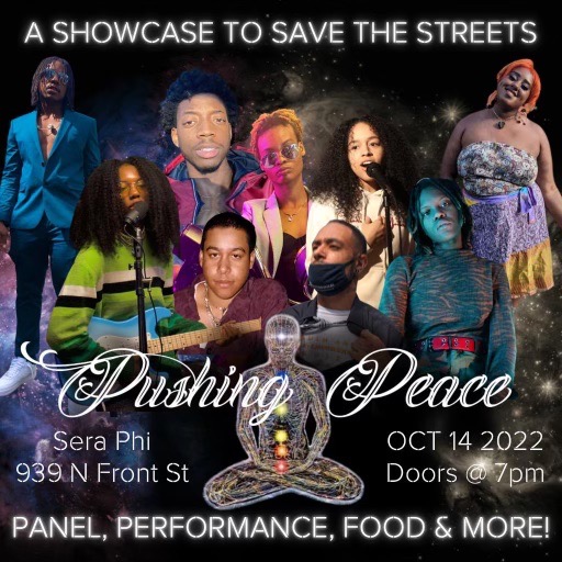 #CareNotControl and <a href="/YASP2/">YASP</a>’s Andre Simms, aka <a href="/DayOneNotDayTwo/">DayOneNotDayTwo</a>, + the Ascension Project will host ☮️Pushing Peace ☮️: A Showcase to Save the Streets this Friday, 10/14, at 7 p.m. at Sera Phi (939 N Front St) 📍
