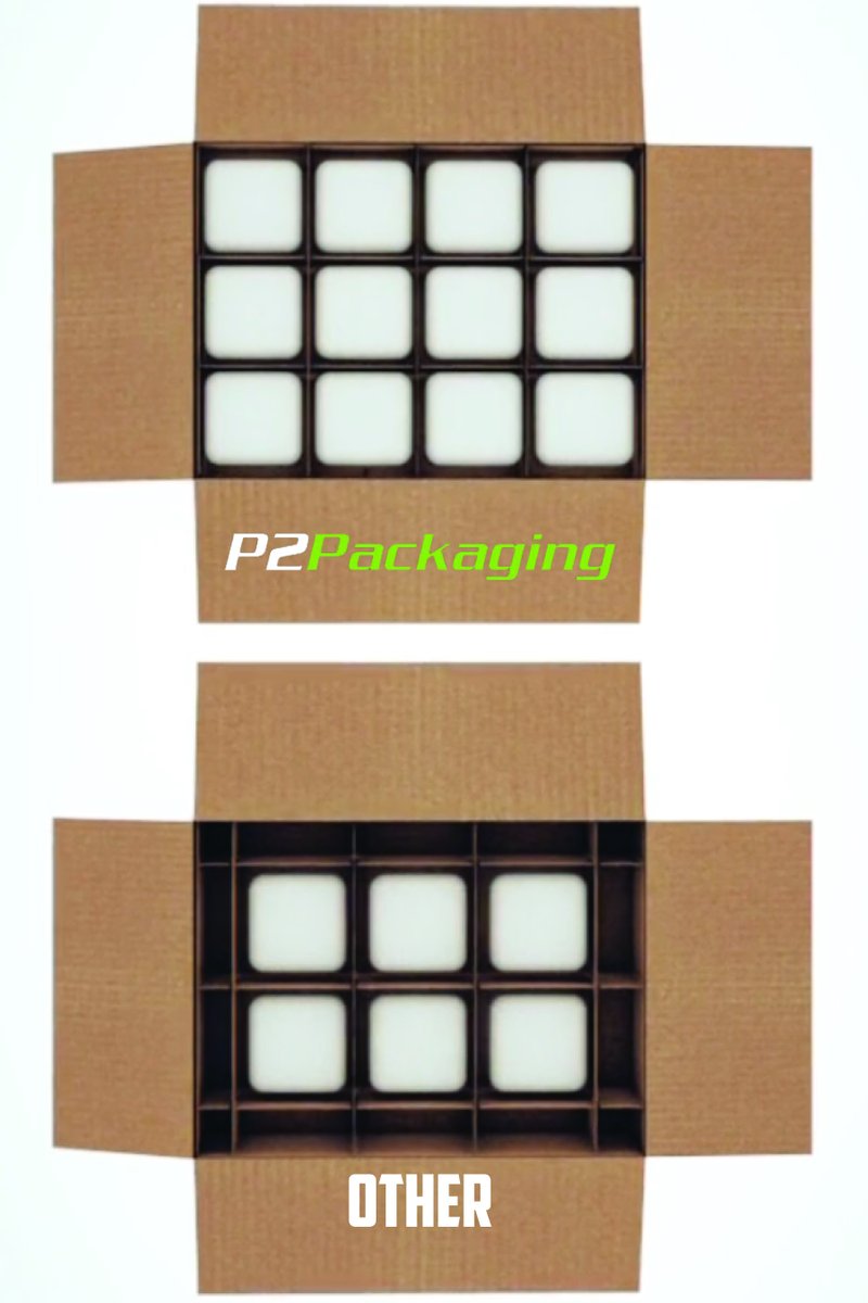P2Packaging's tweet photo. No wasted headspace in the P2 makes for tremendously obvious packing advantages. 

#P2Packaging #corrugatedboxes #returnables #costsavings #collapsible #sustainability #recycling #packagingdesign https://t.co/G94o9O9uUb