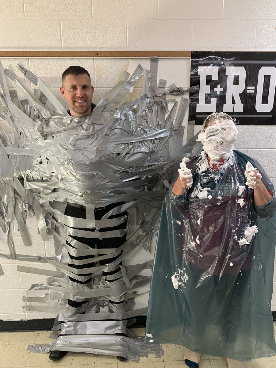 Yesterday at MSN was pie/duct tape the Principals. Students earn PBIS points at MSN when they demonstrate our values of Positivity, Respectfulness, and Ownership. Students use points to buy goods or participate in activities. A great time was had by all... except the Principals!
