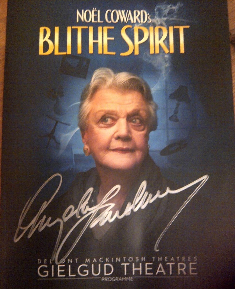 Marzipanrock's tweet photo. She was my absolute favourite. . . What a star, I was lucky enough to see her on stage in Blithe Spirit in 2014 one of my fondest memories . . . Will never forget seeing her backstage, hundreds of people there to catch a glimpse, old time Hollywood glamour #RIPAngelaLandsbury https://t.co/HHjalklahV