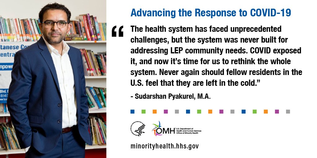 MinorityHealth's tweet photo. Response efforts during the #COVID pandemic further exposed health inequities impacting racial and ethnic minority communities. Read how addressing the needs of refugees, immigrants, and limited English proficiency individuals can #BoostYourCommunity: https://t.co/7IlAMaZ1XN https://t.co/AUKoolIYSP