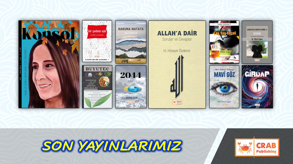 Son çıkan eserlerimiz...

crabpublishing.com

@Crab_Konsol @HamideYaramis <a href="/peacific/">Ali Akkız</a> <a href="/buyutecdergisi/">Büyüteç Dergisi</a> <a href="/ayva_zeynep/">Zeynep</a> <a href="/mansurturgut5/">mansur_turgut</a> <a href="/eminosmanuygur/">DrEminou</a> <a href="/biroltopuz1/">Dr. Birol Topuz</a> <a href="/YusufinceGirdap/">Yusuf İNCE</a> 

İyi okumalar...
