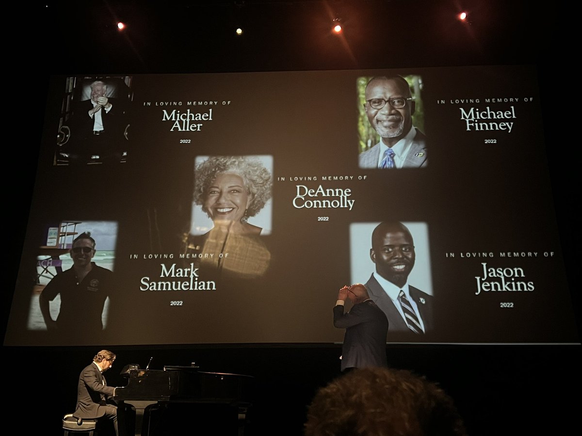 MarlonAHill's tweet photo. Touching In Memoriam Tribute to the loss of 5 community icons who meant so much to @MiamiDadeCounty @MiamiandBeaches #MichaelAller #MarkSamuelian #DeAnneConnoly #JasonJenkins #MichaelFinney @NicoleHenryJazz https://t.co/3befBjXAVs