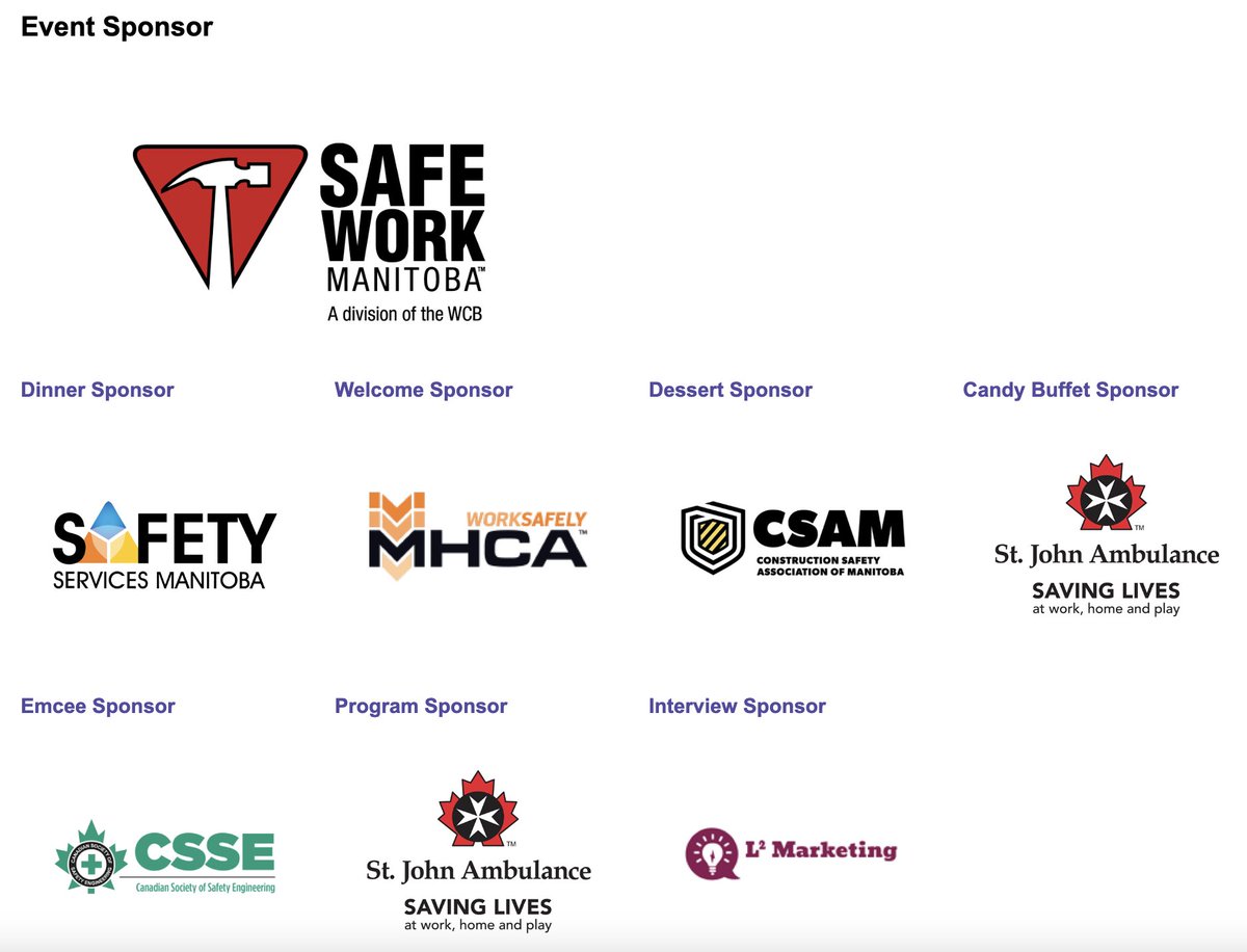 Thank you to our event sponsors featured for the 2022 gala! Celebrate workplace safety and health in Manitoba with your colleagues and industry at this signature event on Wednesday, November 2, 2022!
👉 thesafetys.ca
#TheSafetys #CelebrateSafety #Manitoba