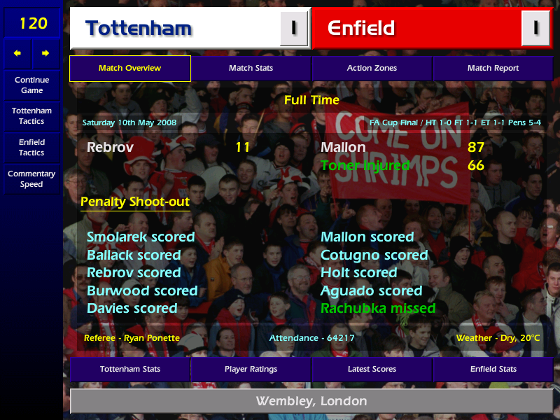 drewmd's tweet image. They say it's the hope that kills you. I beg to differ - it's accidentally setting your GK as the fifth penalty taker in the FA Cup Final that'll get you. #cm0102