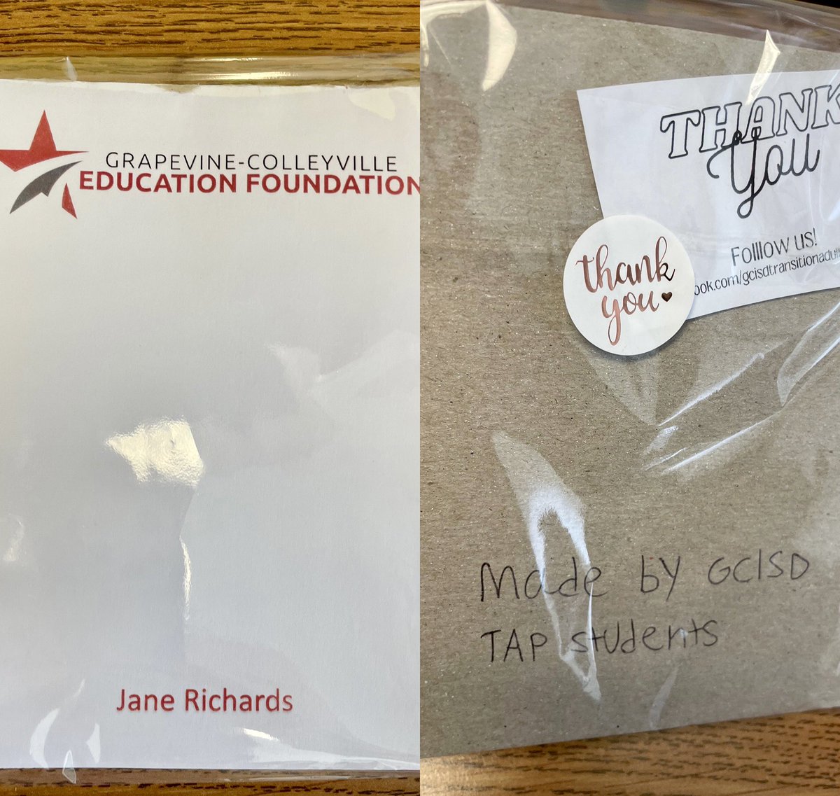 Thank you GCISD Transition Adult Program Students for my notepad! Great job! #GHS #GCISD <a href="/GCEdFoundation/">Grapevine-Colleyville Education Foundation</a>