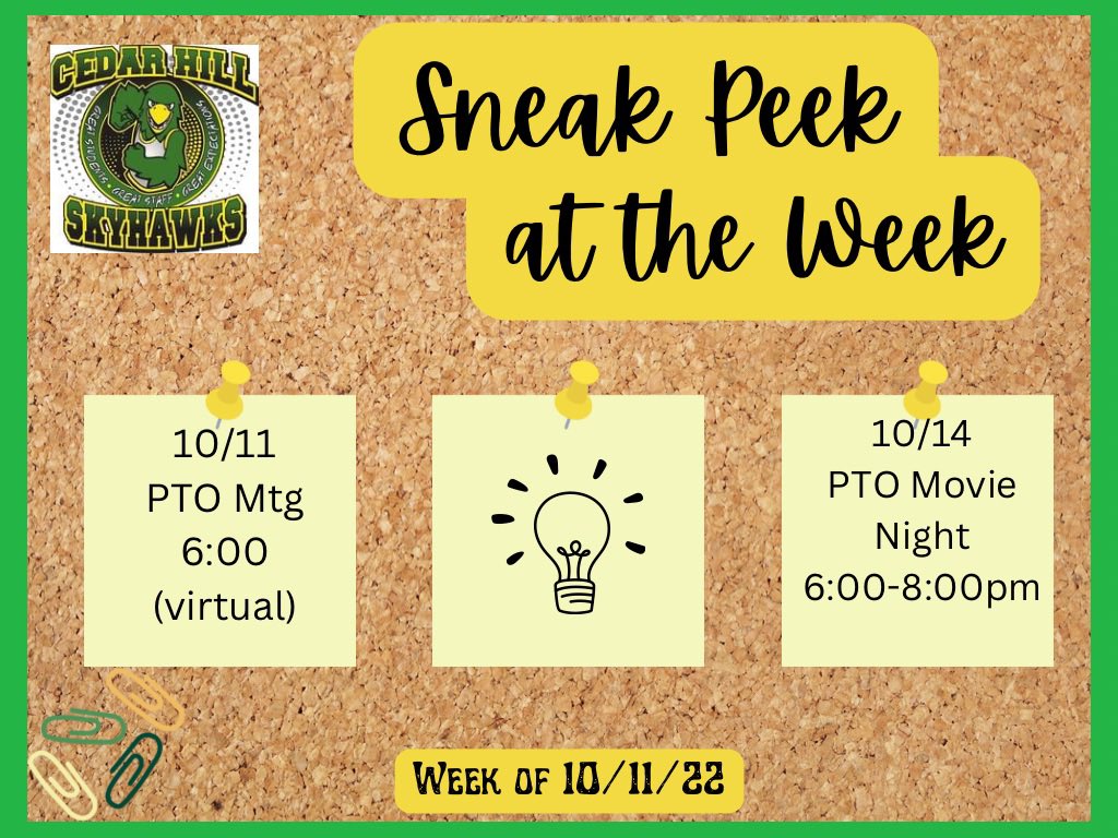 chskyhawk's tweet photo. #SneakPeekAtTheWeek #CedarHillUpcomings https://t.co/SLXYIp6meR