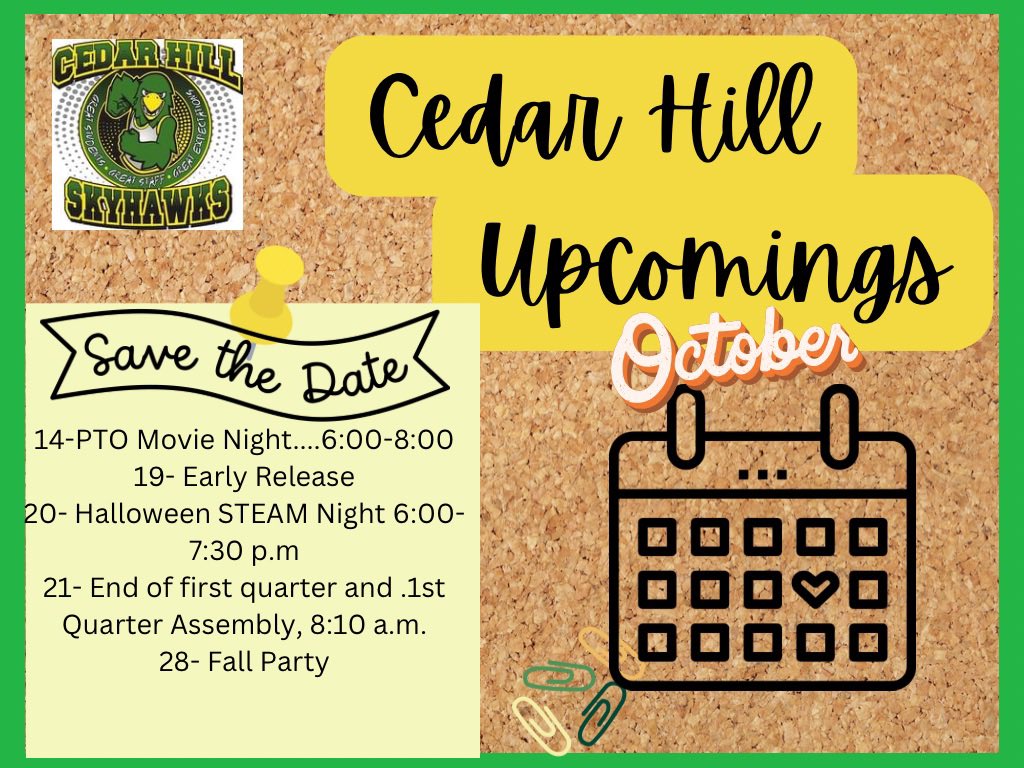 chskyhawk's tweet photo. #SneakPeekAtTheWeek #CedarHillUpcomings https://t.co/SLXYIp6meR