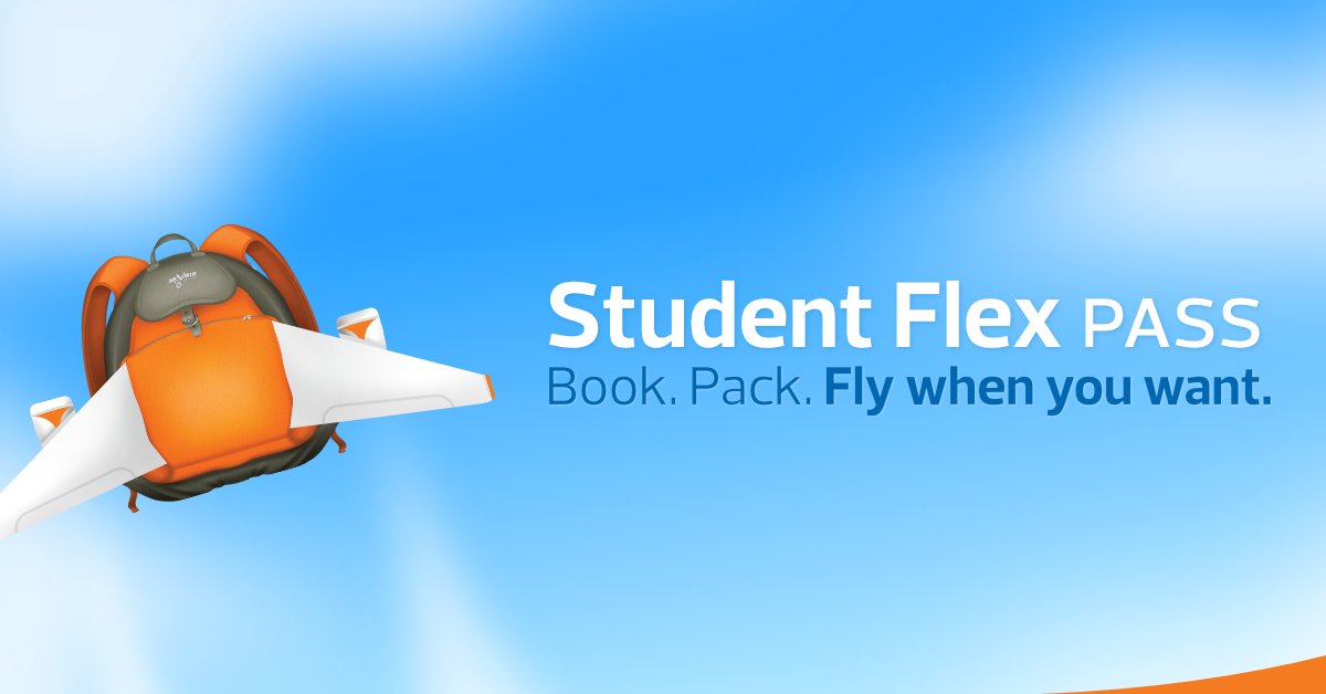 flyairnorth's tweet photo. Book. Pack. Fly when you want!  Air North's #StudentFlexPass 
Students enjoy last minute travel without blackout dates for one predictable price $979. (Four one way segments valid over one year) !
For full details see:  https://t.co/2hNN4DbDdx https://t.co/urZLPQfX8F