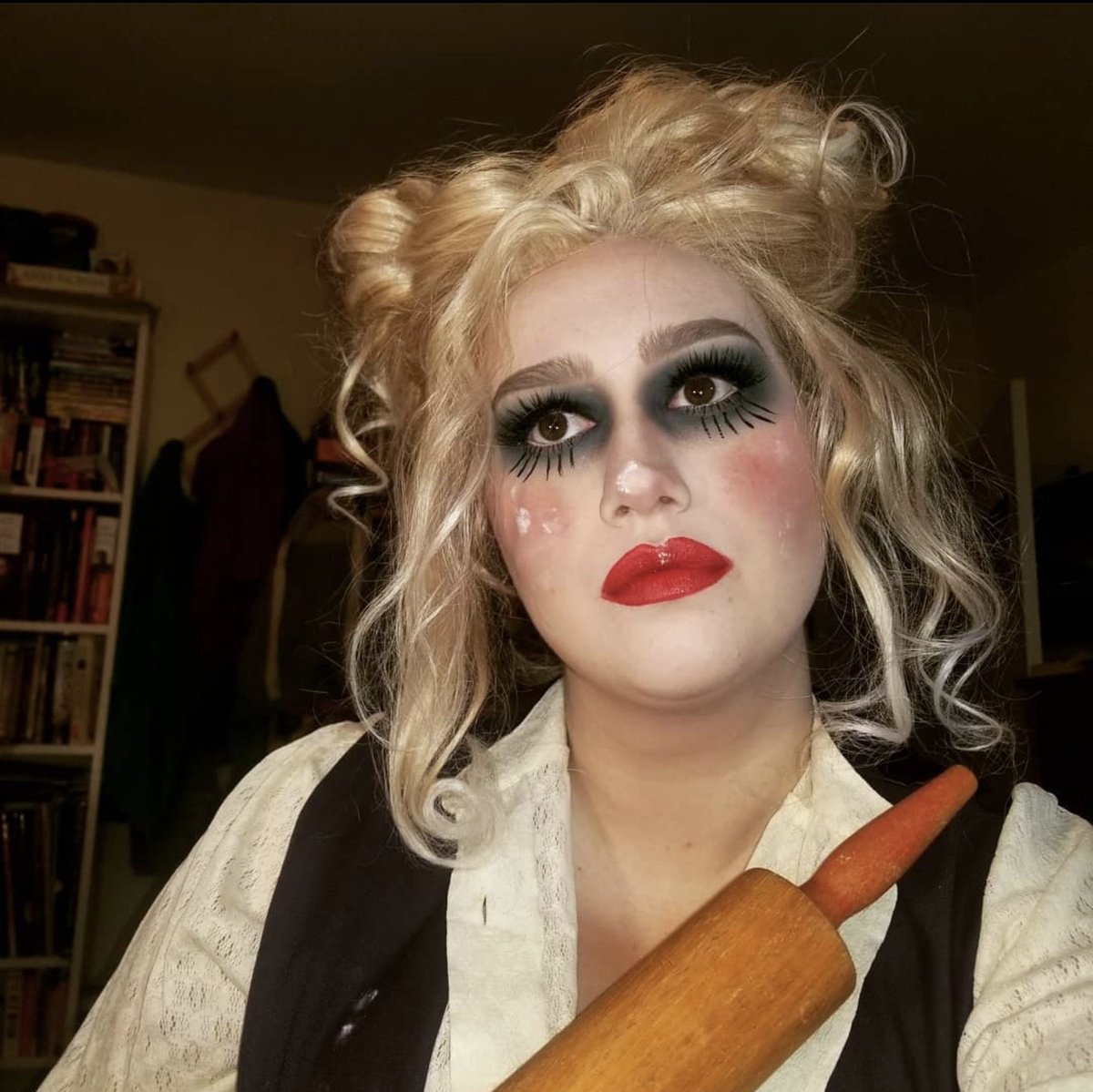 winterbbrowan's tweet photo. planning to do another mrs lovett look soon, but here's some pics from halloween a couple years ago. always always always inspired by angela lansbury and stephen sondheim and life without both of them is meaningless thank you https://t.co/VzJEmpxWpS