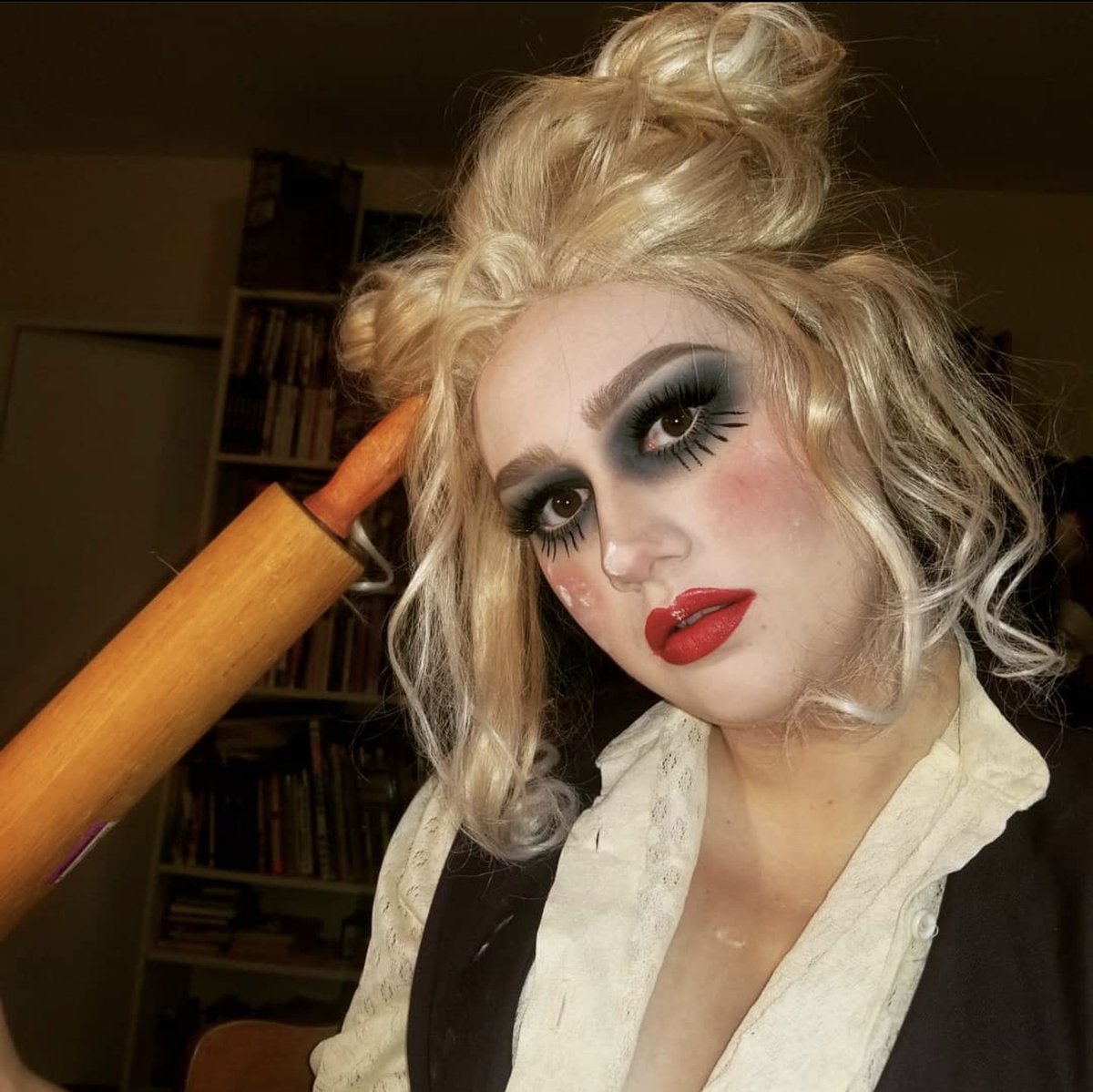 winterbbrowan's tweet photo. planning to do another mrs lovett look soon, but here's some pics from halloween a couple years ago. always always always inspired by angela lansbury and stephen sondheim and life without both of them is meaningless thank you https://t.co/VzJEmpxWpS