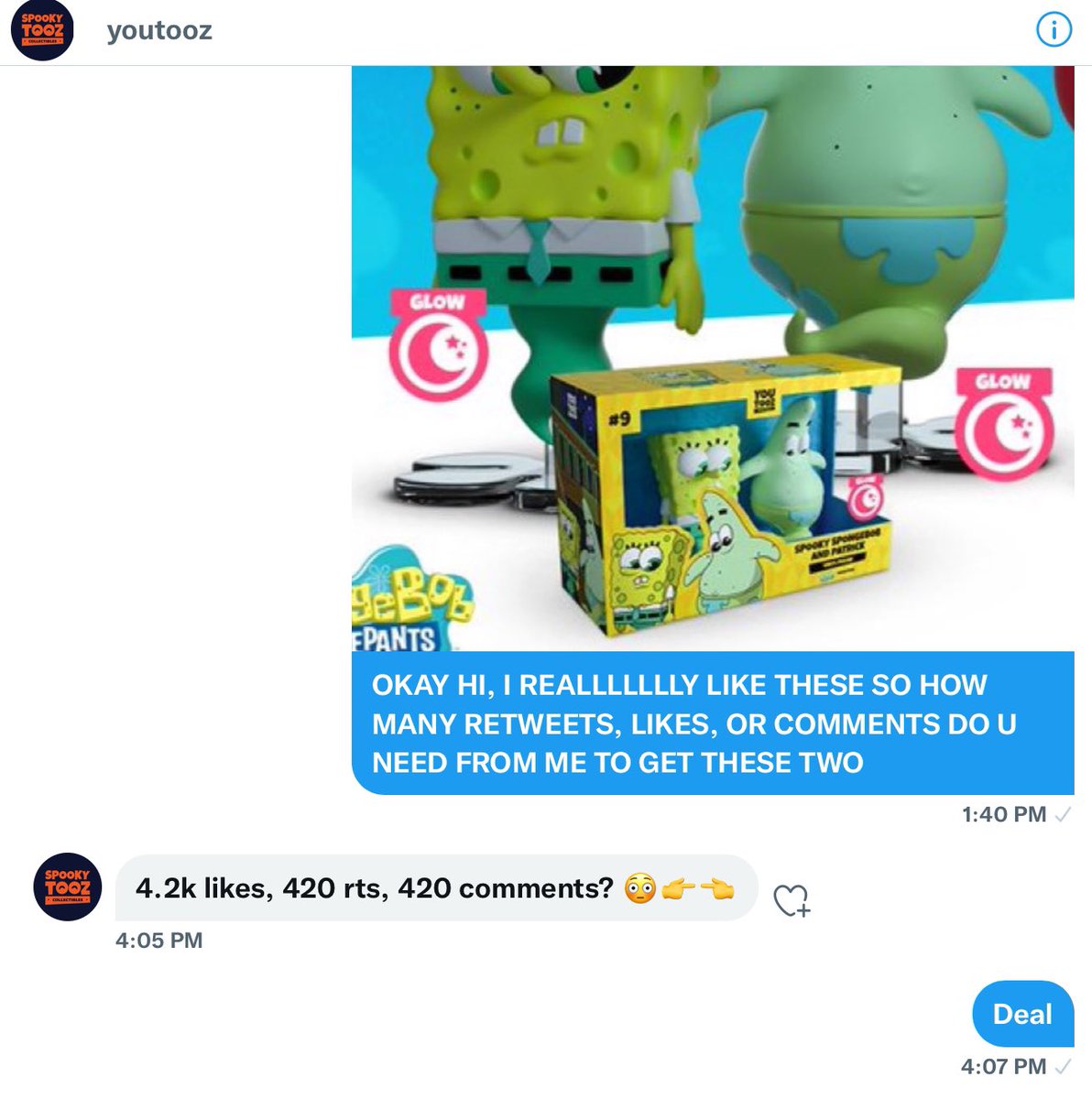 elle_099's tweet photo. EVERYONE I NEED THESE SPONGEBOB YOUTOOZ, CAN WE PLEASE DO THIS #youtooz #like #comment #retweet WE CAN DO THIS https://t.co/3QcLiAqNBD