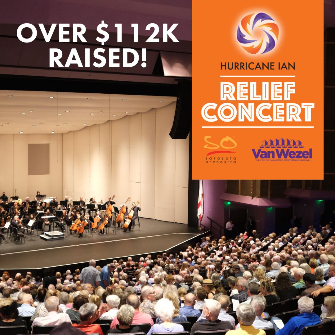 Sarasota Orchestra (@srqorchestra) on Twitter photo We're thrilled to share that the Hurricane Ian Relief Concert in partnership with the <a href="/vanwezel/">Louie Van Wezel</a> raised over $112,000 for the Suncoast Disaster Recovery Fund at <a href="/CFSarasota/">Community Foundation of Sarasota County</a> (including the dollar-for-dollar match from
<a href="/ThePattersonFdn/">The Patterson Foundation</a>).
To donate visit cfsarasota.org. We're thrilled to share that the Hurricane Ian Relief Concert in partnership with the <a href="/vanwezel/">Louie Van Wezel</a> raised over $112,000 for the Suncoast Disaster Recovery Fund at <a href="/CFSarasota/">Community Foundation of Sarasota County</a> (including the dollar-for-dollar match from
<a href="/ThePattersonFdn/">The Patterson Foundation</a>).
To donate visit cfsarasota.org.