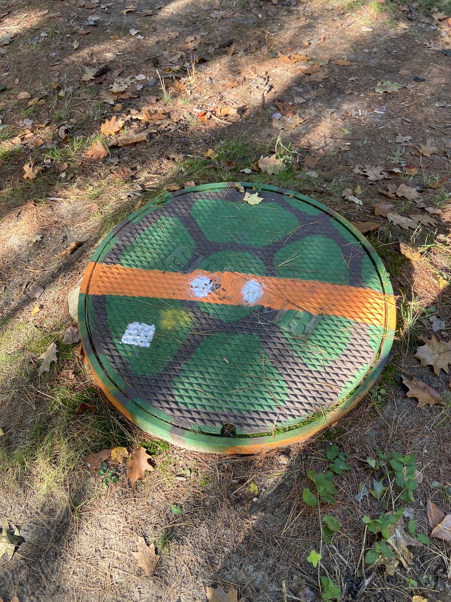 Grabbing those last few nice days before the cold hits! Also, whoever painted these manhole covers… Excellent!