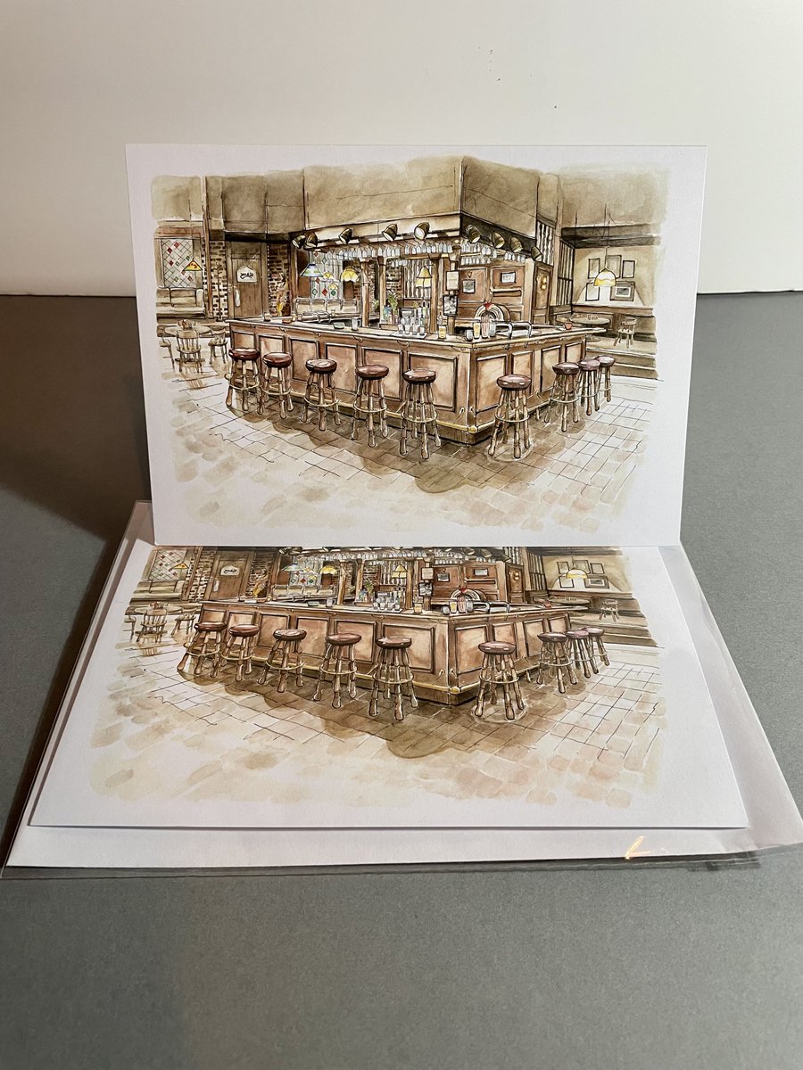 'Malone's Bar' prints, greeting cards and postcards now in the shop!!! (link in bio) #cheers #cheersbar #sammalone #frasier #boston #comedy #teddanson #illustration #roalddahl #etsy #etsyseller #etsyuk #bar #tv #drawing #norm #drawing #painting #quentinblaks