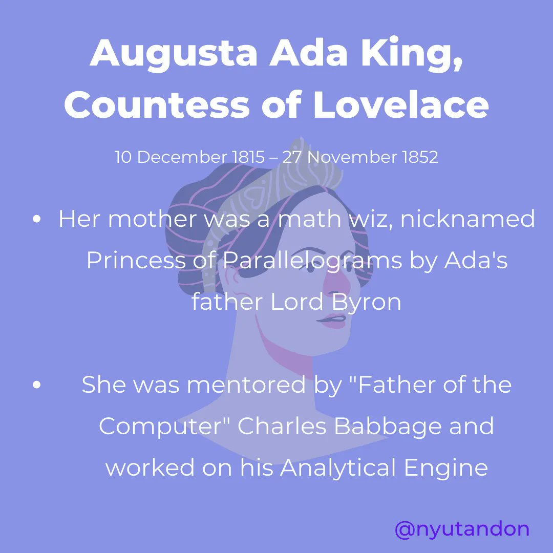 nyutandon's tweet image. Help us celebrate #AdaLovelaceDay by taking a look at the first #computerprogrammers many impressive accomplishments #NYUTandonmade #AdaLovelace #AdaLovelaceDay2022 #WomenInSTEM