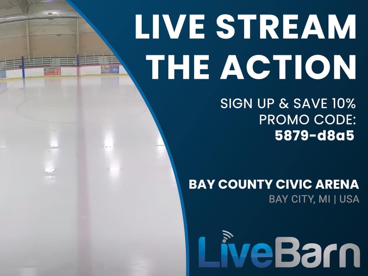 BayCivicArena's tweet photo. With hockey season FINALLY here we would like to let everyone know that we are a LiveBarn Venue and if you can’t make it to the rink, you can still stay connected by watching all events Live and On-Demand! https://t.co/jyQrwwowNM