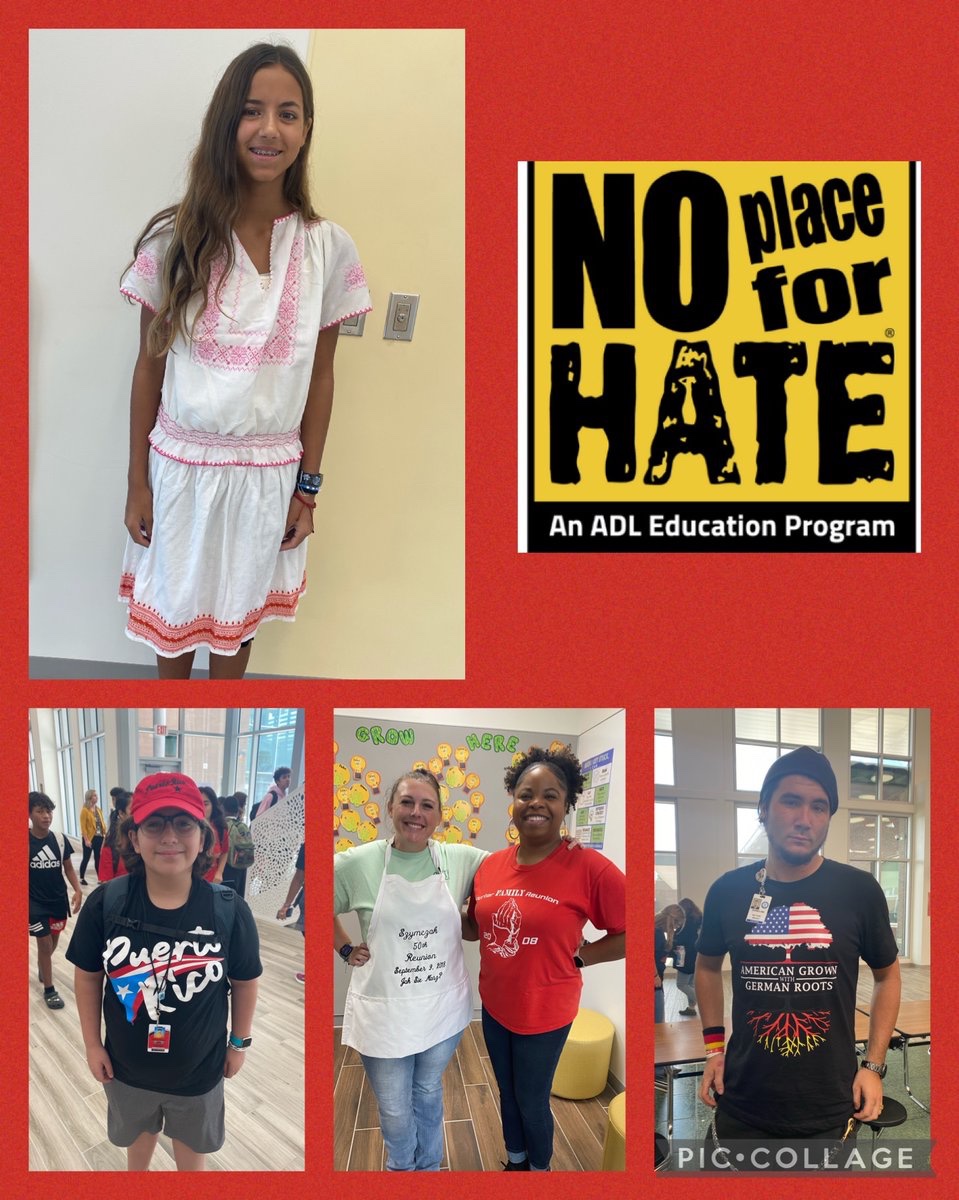 MrsSimmons_AHS's tweet photo. So much fun learning about all the different cultures and traditions that make up KMS! One of my students taught me about Ukraine dress and I learned a little Polish from one of my teachers. Jah sie masz! #HonorYourself #KMSCougarPride #NoPlaceForHate ❤️🐾 https://t.co/a0Ic2ChMO4