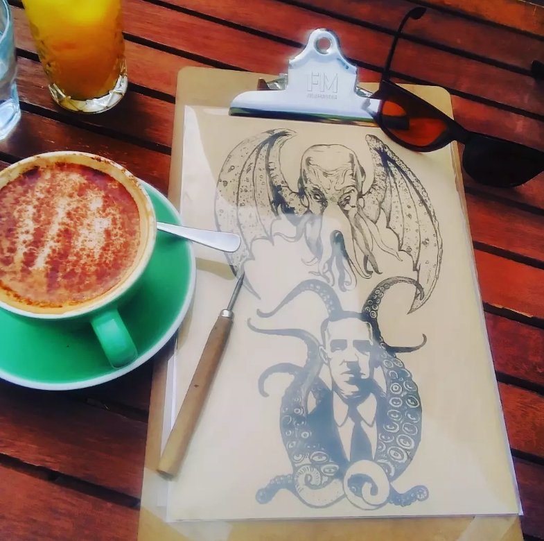 danrossartist's tweet photo. Morning
#coffee #cafe #mornings #orangejuice #cafe #lovecraft #cthulhu #drypoint #printmaking #drypointprintmaking #newzealand #newzealandart https://t.co/3G3dVoSB1b