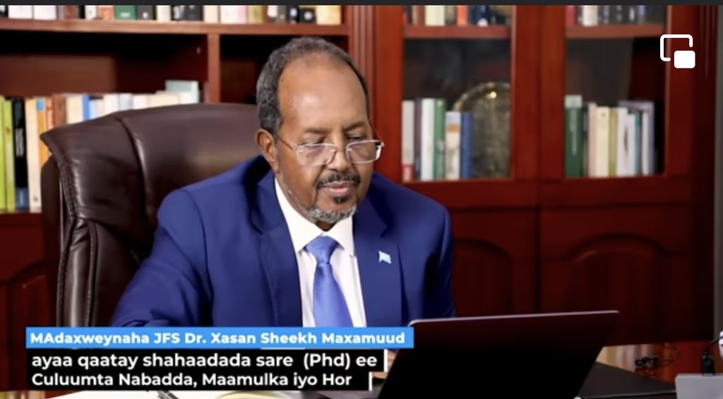 Beylematan's tweet photo. Congratulation Prof. Dr. @HassanSMohamud https://t.co/ed18g0JGPD