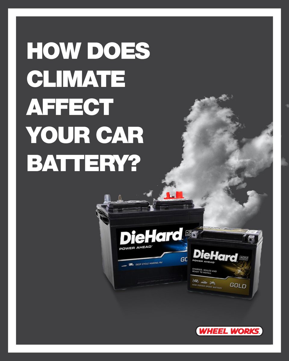 WheelWorks's tweet image. When the temperature changes, your battery may be affected. Stop by your local Wheel Works to make sure your battery is ready to face the climate changes ahead. #WheelWorks #Battery