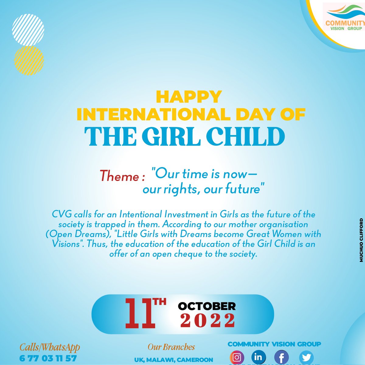 comvisiongroup's tweet photo. We value the girl child and we believe in the power of a woman to change the world! https://t.co/B1pyODOIHS