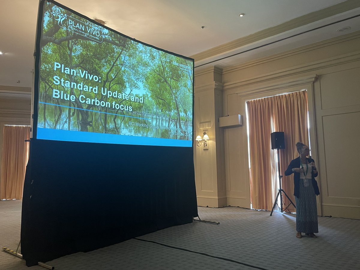 Leah Glass, with <a href="/BlueVentures/">Blue Ventures</a> and @silvestrum, briefing on plans for updating the #PlanVivo standard for #bluecarbon projects. <a href="/BlueCarbon_BCI/">BlueCarbonInitiative</a>  <a href="/The_IPBC/">The International Partnership for Blue Carbon</a>