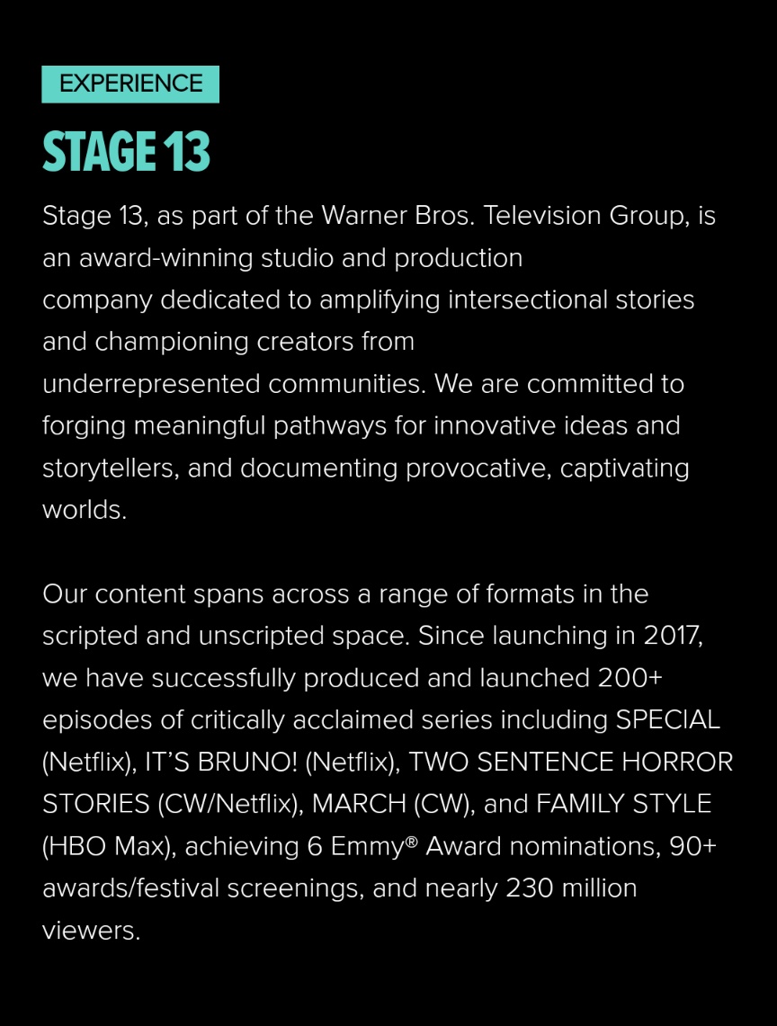 For those unfamiliar: Stage 13 is Warner Bros's independent studio/production company 'dedicated to amplifying intersectional stories and championing creators from underrepresented communities.' Hollywood is in shambles. This is abysmal. stage13.com/the-stage-13-e…