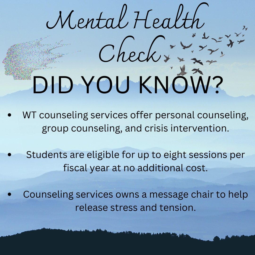 WT_OEC's tweet photo. Remember to take time out for yourself! You can't fill someone's cup up if yours is empty. We know college can be hard and we are here to help you as much as we can. We are proud of you and know you all will succeed. #GoBuffs #BuffFamily #WeAreOne #MentalHealthCheck #WTAMU https://t.co/qWHI6L86H0