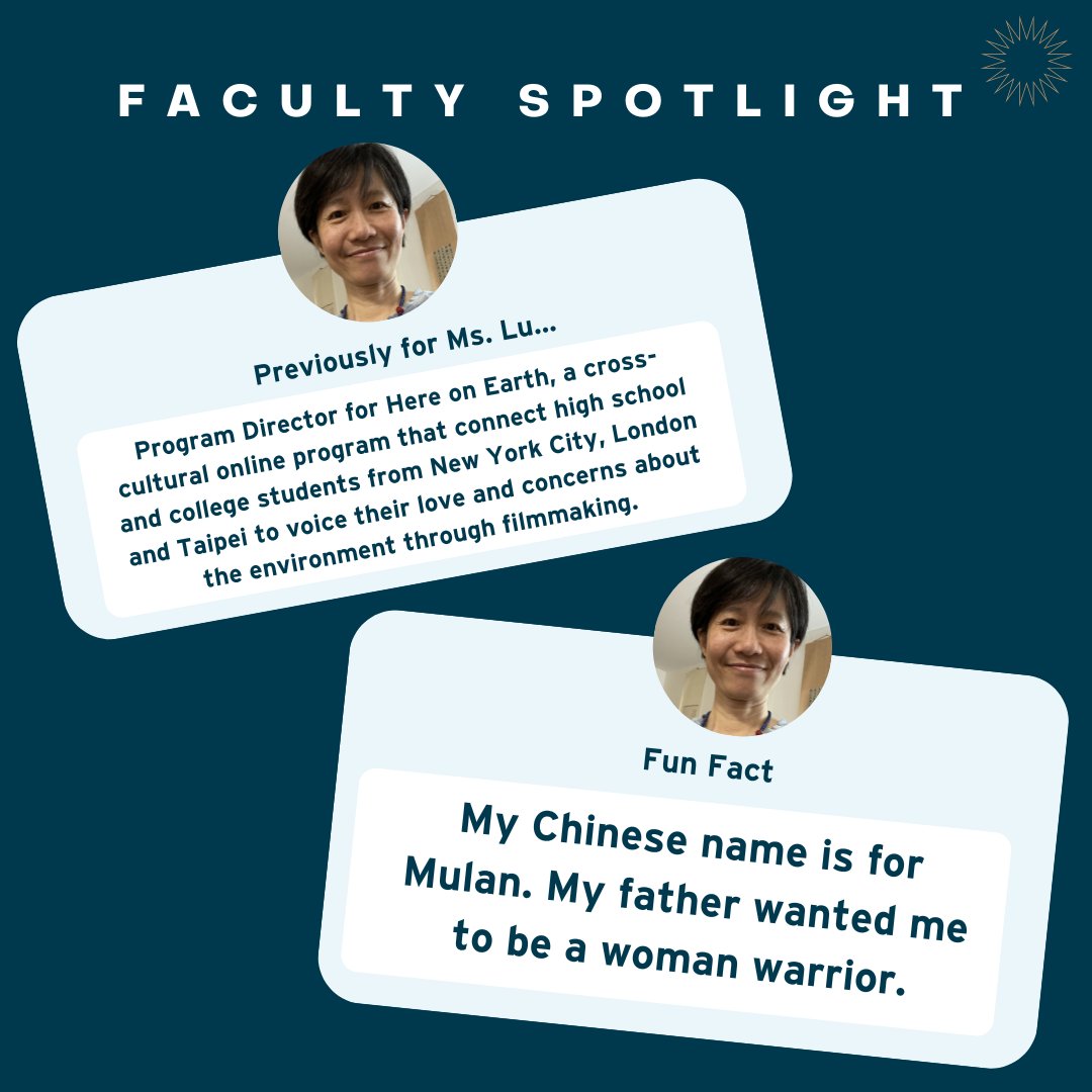 We are pleased to introduce our new Mandarin Teacher, Ms. Chih-Lan Lu  魯志蘭. Swipe for fun facts and please remember to say hello to Ms. Lu when you see her on campus. Welcome!
⁠
🔗 for full bio: brearley.org/news-detail?pk…