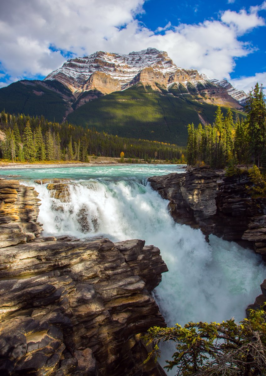 The sheer volume and force of the Athabasca River tumbling over a wide ledge into a tight canyon makes Athabasca Falls one of the most powerful waterfalls in the Canadian Rockies.

#alberta #canada #athabascafalls #discovercanada #explorealberta #picturesquefalls #beckworthandco