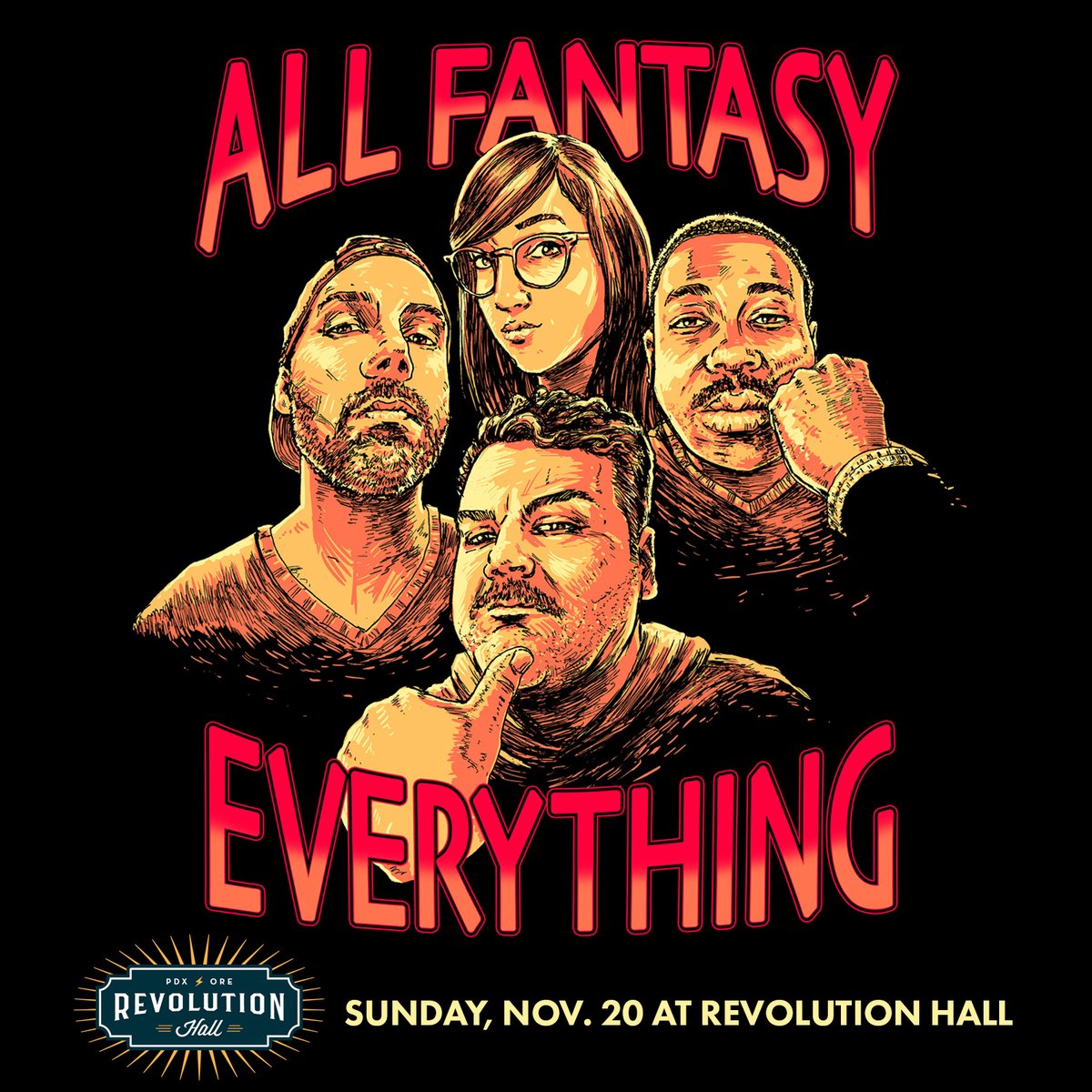 RevHallpdx's tweet photo. Only a handful of tickets remain for @AllFantasyPod's November 20th show at @RevHallpdx — grab your tickets before they're gone!
TICKETS 🎟️ https://t.co/8eeID1TK7u
#allfantasyeverything #revolutionhall #truewest #pdxconcerts #pdxevents #pdxmusic #pdxshows #portland https://t.co/EjfJmN1prx