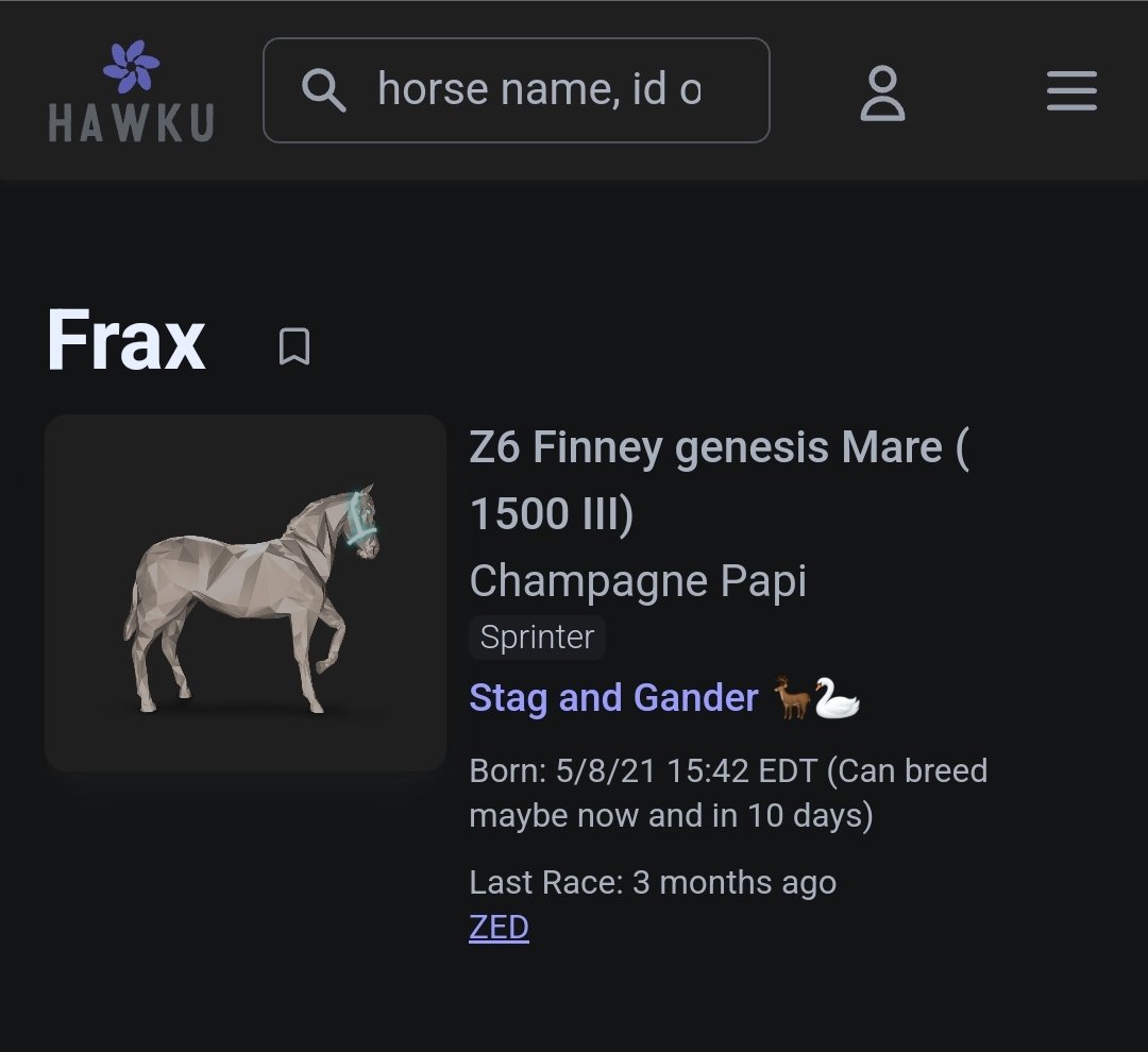 StagandGStable's tweet photo. My 2nd genesis math pony @zed_run @_ZombieRacing
#ZedTwitter #zedrun #mathponies https://t.co/YtOtl2E7QT