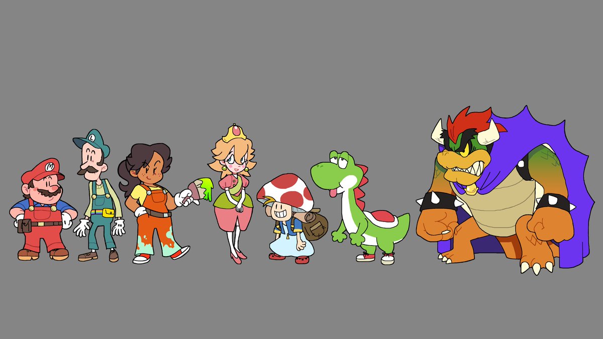 クッパ ,マリオ ,ピーチ姫 「been in That kinda creative mindset late」|mit | LOOKING FOR WORKのイラスト