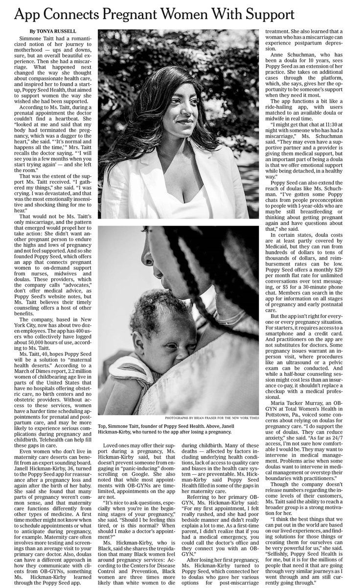 sevensevensix's tweet photo. ICYMI: @poppyseedhealth is featured in @nytimes 👀🎉 (These reactions are 🤌) https://t.co/VklG1jlpnQ