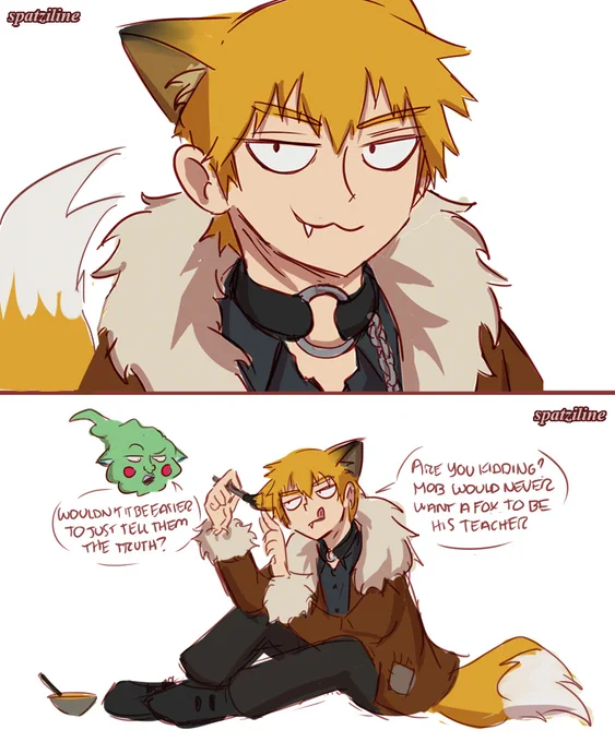 #NewProfilePic WOLF/FOX REIGEN (fox pretending to be wolf) I saw so many people with this Halloween official art headcanon and I love it so much #mobpsycho100 #reigenarataka #mp100 