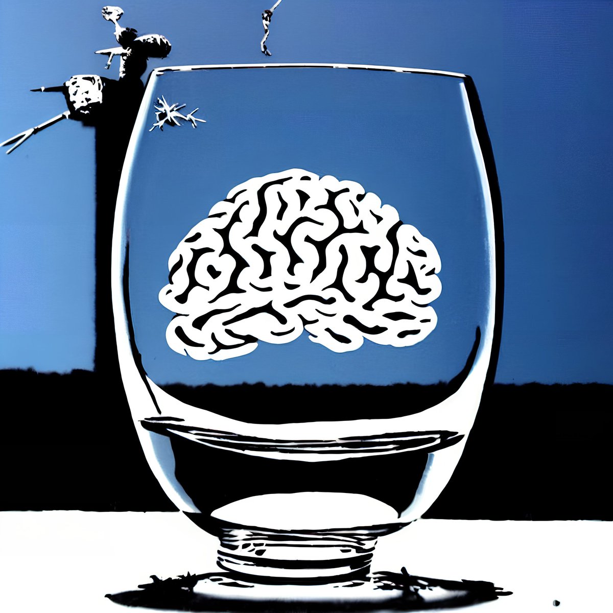 glassofbrain's tweet photo. #stablediffusion 
glass of brain: banksy + dali.
incredible technology https://t.co/bkp9MifNVC