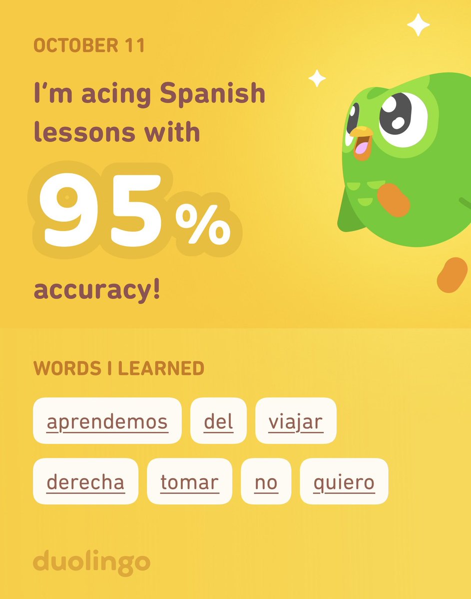 emacstudios's tweet photo. I’m learning Spanish on Duolingo! It’s free, fun, and effective. https://t.co/KcgGvX18w7