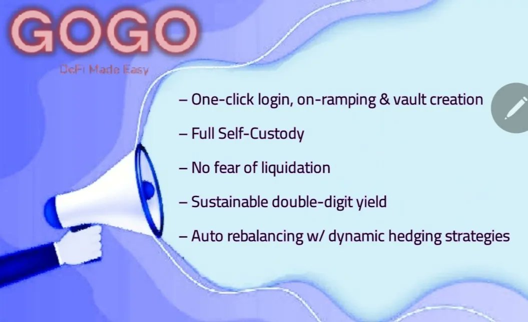 Hrmkingnuel's tweet photo. Get #RealYields with @GOGO_coin
#GOGO V2 is the simplicity of CeFi/Web2 but with the security of self-custody. This means no one is going to hold your assets hostage, AND you can still make double-digit yields 👀
#DeFiMadeEasy and #DeFiForAll 🤝
#Polygon #DeFi #OneClickSavings https://t.co/HLVDppsfUB