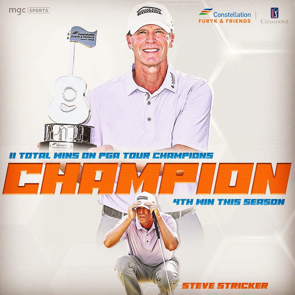 Congratulations to @stevestricker on his victory @FurykandFriends! This marks Stricker’s 11th career @ChampionsTour victory and his 4th of the season! #FullContactMgmt