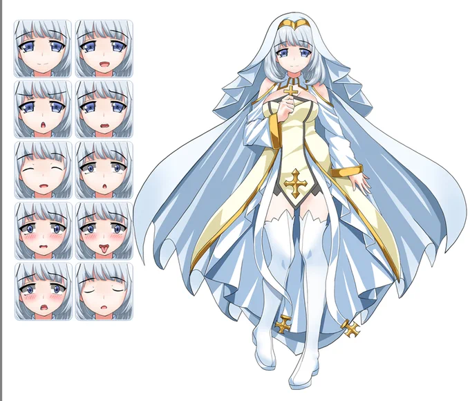 ろみ猫制作ゲームのキャラデザで描かせていただいた聖職者モチーフのキャラです!
キャラ紹介は作者様Ci-enにて公開されています😀 