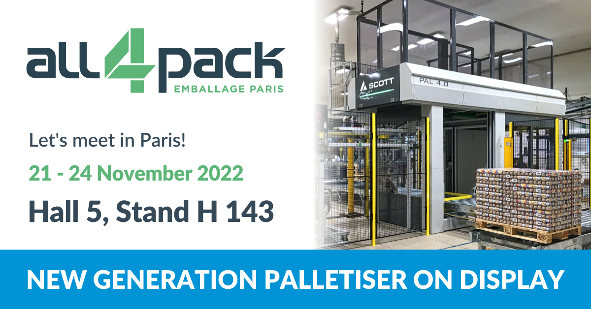 All4pack Paris, the largest packaging and intralogistics exhibition in Europe this year, is taking place in just over a month. Save the date in your calendar and come to meet us on Stand H 143 in Hall 5.

#all4pack #tradeshow #factoryautomation #palletising #intralogistics