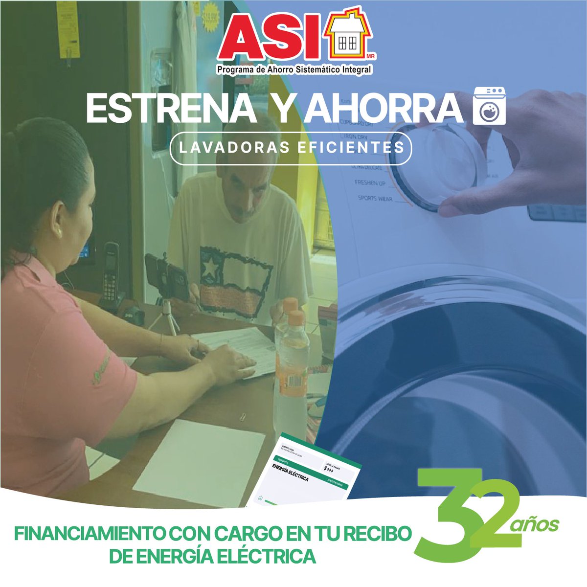 Programa_ASI's tweet photo. Ya está disponible el financiamiento de medidas de eficiencia de ahorro energético con cargo en tu recibo de energía eléctrica en las zonas de Zapopan, Guadalajara y Tlajomulco de Zuñiga. 
#programaasi #lavadoraseficientes #gdl https://t.co/iq5VlxQrS3